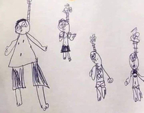 Just a Malaysian boys drawing of his family snorkelling during the holidays
