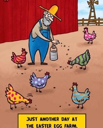 Just another day at the easter egg farm