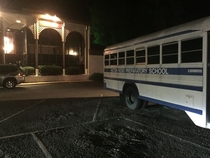 Just found my High Schools bus parked outside a strip club