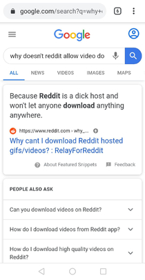 Just googled why doesnt reddit allow video downloads -