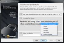 Just got my laptop back from IT had to choose  encryption security questions
