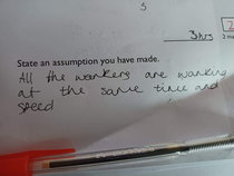 Just marking students Maths exam papers and