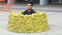 Just nonchalantly chilling in my impenetrable banana fortress
