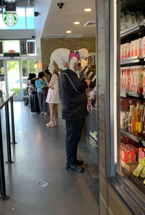 Just noticed a parrot dog at Starbucks  