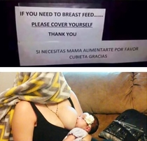 Keep yourself properly covered while breastfeeding in public