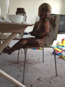 Kid filled with regret after taking a Nutella bath
