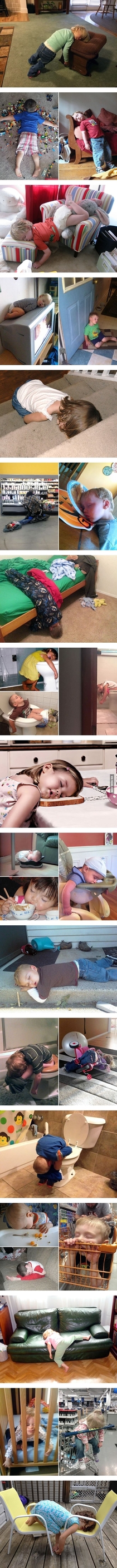 Kids can fall asleep anywhere