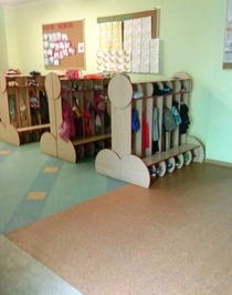 Kindergarten clothes hanger in Poland
