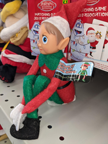 Knock-off elf on the shelf looks like its seen some shit