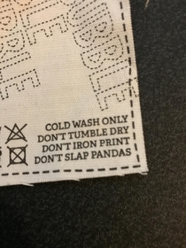 Label on my new sweatshirt has some good advice