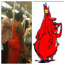 Lady On The Bus Reminded Me Of Someone From The Cartoon Cow And Chicken