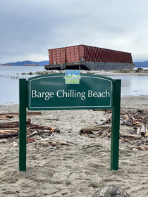 Last month a barge broke loose from an anchor during a storm in Vancouver Today Vancouver Park Board put up a new sign