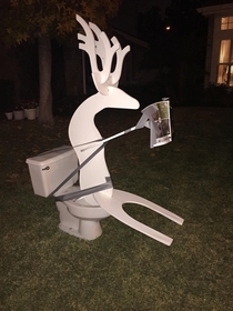 Last night our yard decorations were messed with in an ingenious way