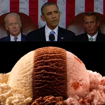 Last nights state of the union address looked like neopolitan ice-cream