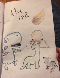 Last page of my daughters dino book she made for her elementary school assignment