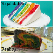 Layered rainbow cake Not even disappointed
