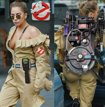 Leaked photos from the set of the new Ghostbusters film Lady Gaga in full GB costume