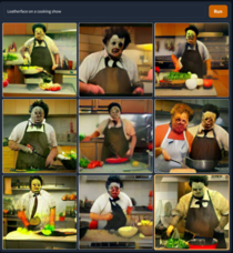 Leatherface on a cooking show
