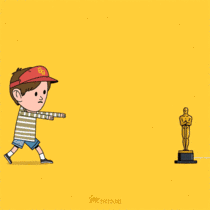 Leonardo Dicaprio chasing his Oscar