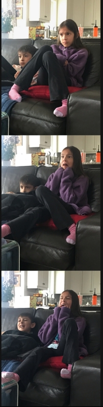 Let my kids watch the first IT movie today Their reactions really show their personalities