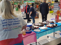 Lets fight diabetes by selling these cupcakes and lollies Well done Tesco