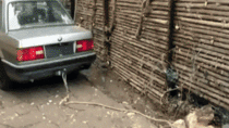 Life hack moving rocks with a rope and your car