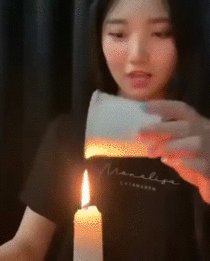 Lighting a candle using its own smoke