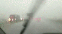 Lightning hits truck on Polish highway