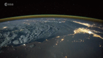 Lightning strikes over North Africa and Turkey shot from the International Space Station