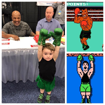 lil Mac from punch-out met mike Tyson today How adorable