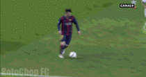 Lionel Messi leaves defender behind