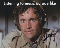 Listening to music outside