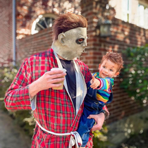 Little late but here is Michael and Chucky planning to their strategy on Halloween morning