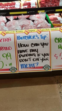 Local butcher wants us to be Another Brick in the Wall