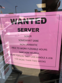 Local Job Posting Looking for Server