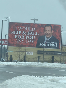 Local lawyers billboard is ready for Valentines Day