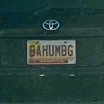 Local license plate Bah Humbug