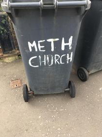 Local Methodist church ran out of space on their bins