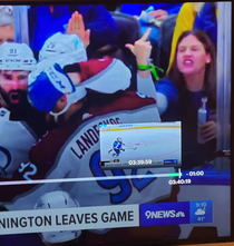 Local news didnt review the clip from the hockey game tonight