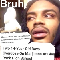 Local news headline Two kids overdose on marijuana Chief of police noted the boys did not overdose
