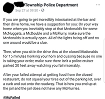 Local PD Facebook post