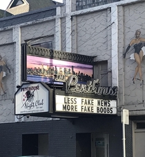 Local Strip club sign