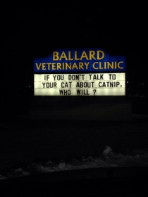 Local vet changes his sign every month to something like this Always gives me a laugh
