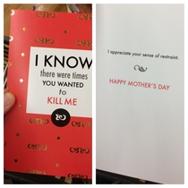 Looking for a mothers day card for my biological mother who gave me up for adoption - is this too dark