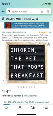 Looking for letterboard letters for my wife this is the right choice Now I guess we need a chicken