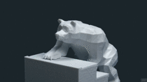 Looping stop motion of a D printed bearclimbing stairs