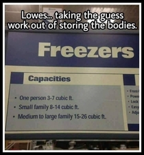 Lowes Taking the guess work out of which freezer to buy when you need to store bodies