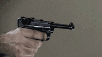 Luger Pistol in slow motion