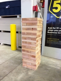 Made a giant jenga game out of xs at work this morning