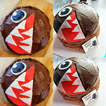 Made my  year old a Mario Chain Chomp cake